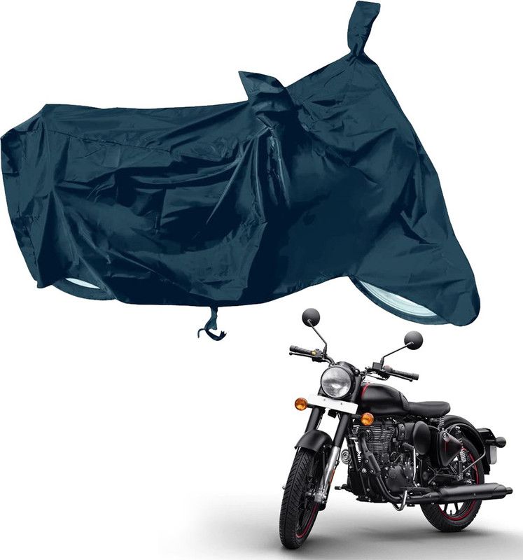 RiderShine Waterproof Two Wheeler Cover for Royal Enfield  (Bullet 350 New, Black)