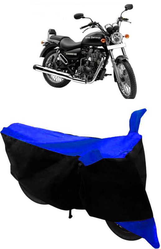 SHIVRAT Two Wheeler Cover for Royal Enfield  (Thunderbird 500, Blue, Black)