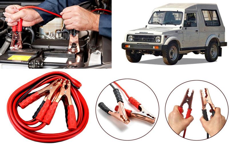 FINCOSTA CarHeavyDuty JumperBBooster Cables AntiTangle Copper For-Chevrolet TaveraType-1 6 ft Battery Jumper Cable  (Pack of 2)