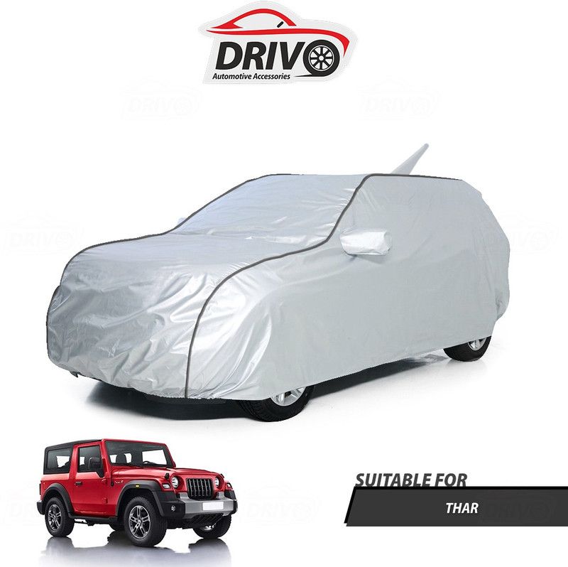 Drivo Car Cover For Mahindra Thar (With Mirror Pockets)  (Silver)