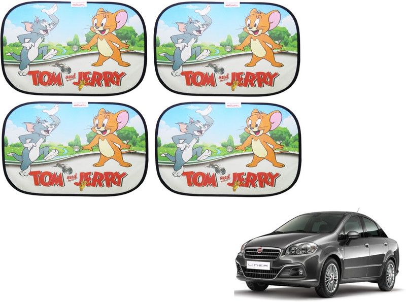 AUTYLE Side Window, Rear Window Sun Shade For Fiat Linea  (Multicolor)
