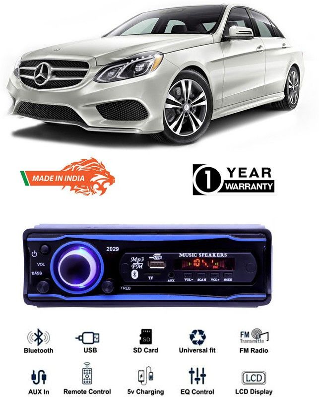 AutoTiger Blue 2029 USB/AUX/SD/BLUETOOTH/FM/MP3 BOOM MASTER STANDARD-AT385 Car Stereo  (Single Din)
