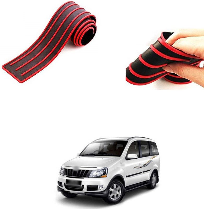 PRTEK Rubber Car Bumper Guard  (Black, Red, Pack of 1, Mahindra, Xylo)