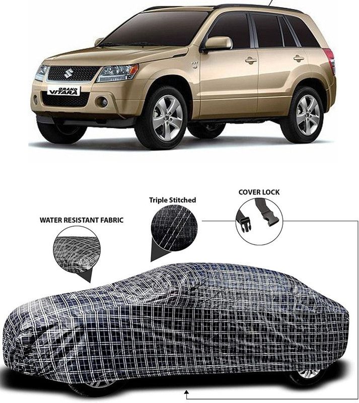 ARN Car Cover For Maruti Suzuki Grand Vitara (With Mirror Pockets)  (White, Black)