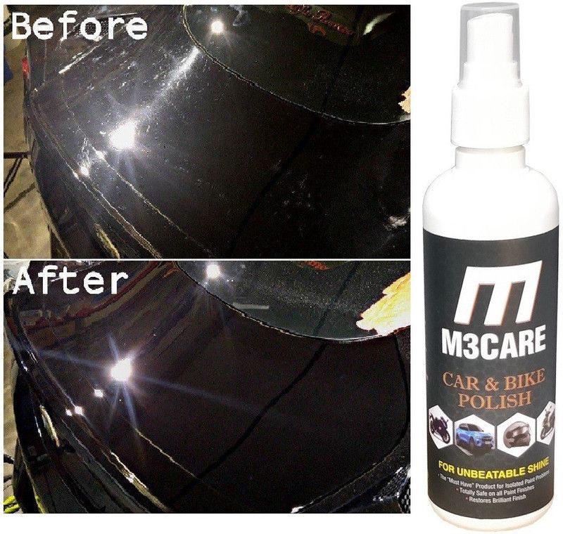 M3CARE Liquid Car Polish for Headlight, Exterior, Dashboard, Chrome Accent, Bumper, Metal Parts, Windscreen  (200 ml, Pack of 1)