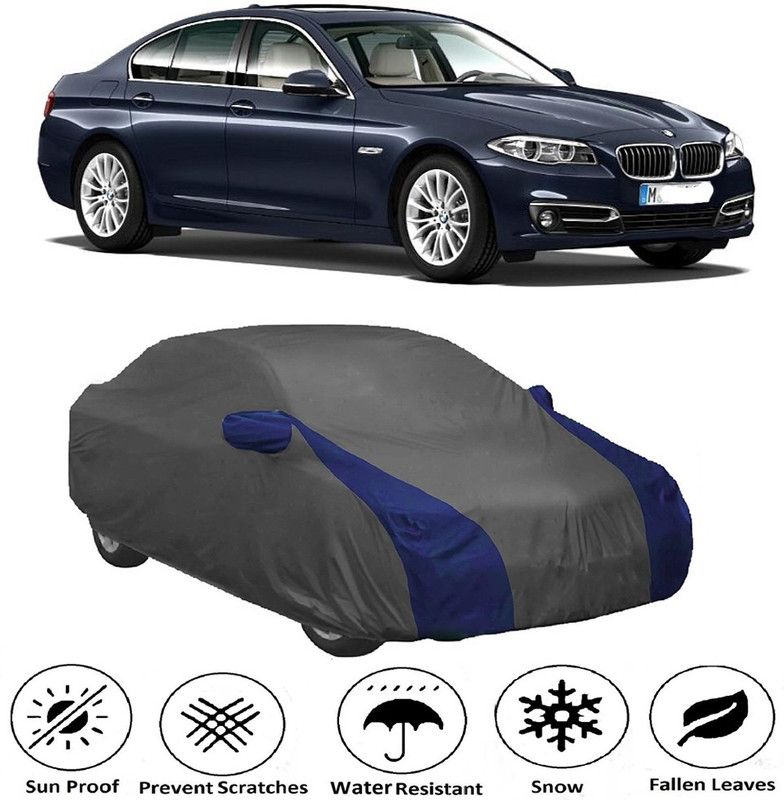 AUTOGARH Car Cover For BMW 520d (With Mirror Pockets)  (Grey, Blue)