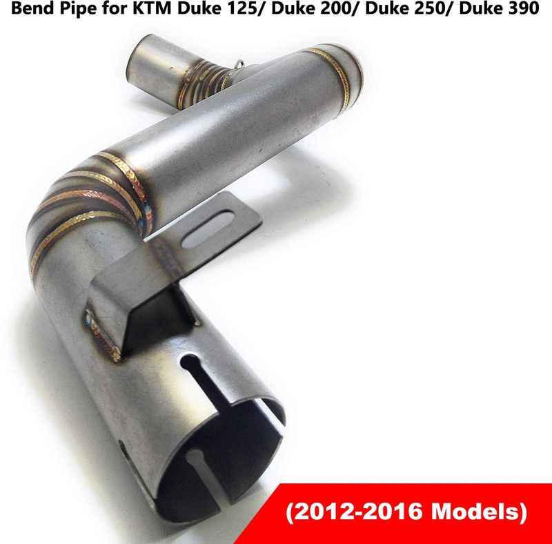 DESIKARTZ Stainless Steel Motorcycle Exhaust Middle Muffler Bend Pipe KTM Duke 390, Duke 200 Slip-on Exhaust System  (Stainless Steel)