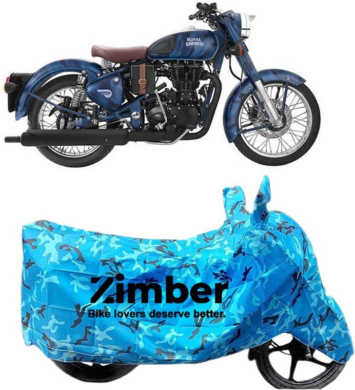 ZIMBER Two Wheeler Cover for Royal Enfield  (Classic 350, Blue)