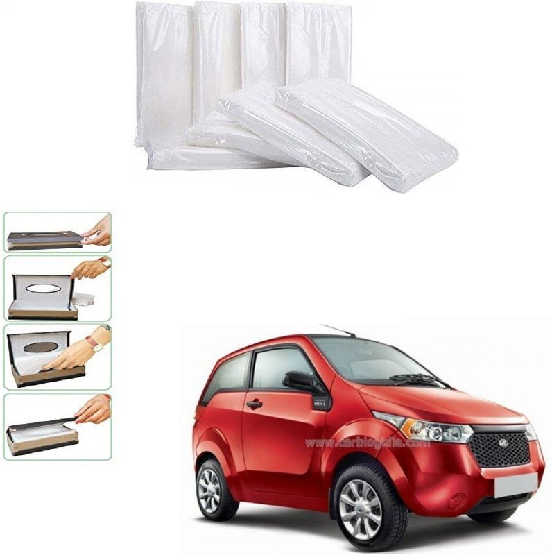 AuTO ADDiCT Car Tissue Box Refiller facial tissue (Pack of 10,100 pulls 2 ply,TISSUE REFILL ONLY) For Mahindra Reva Vehicle Tissue Dispenser  (White)
