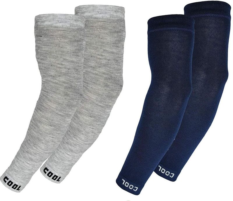 Aadikart Cotton Arm Sleeve For Men & Women  (Free, Grey, Navy Blue)