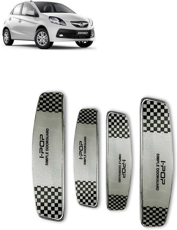 Etradezone Plastic Car Door Guard  (Silver, Black, Pack of 4, Honda, Brio)