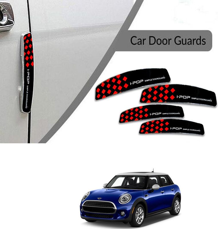 Etradezone Plastic Car Door Guard  (Black, Red, Pack of 4, Mini, NA)