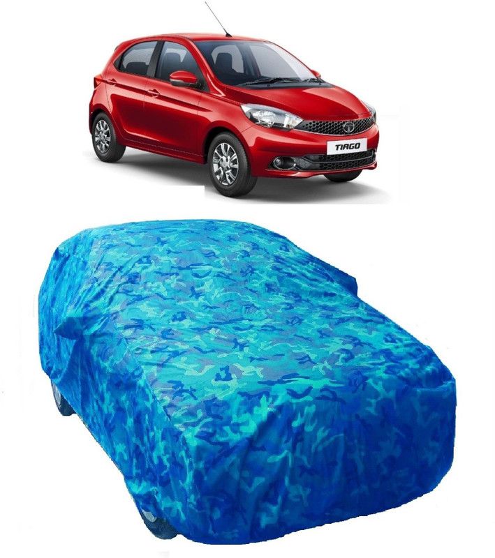 Gargi Traders Car Cover For Tata Tiago (With Mirror Pockets)  (Blue)