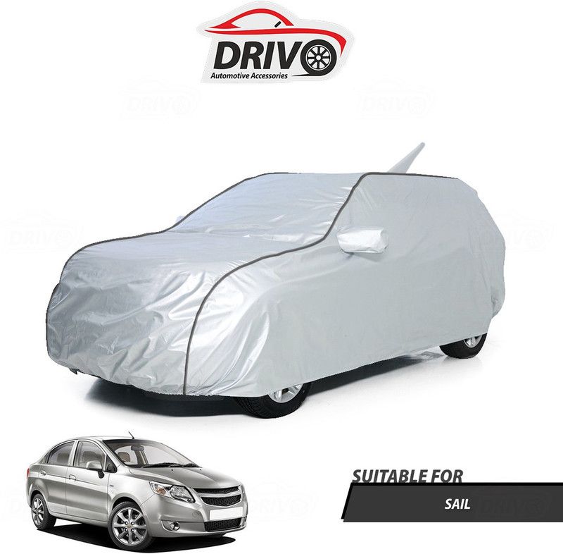 Drivo Car Cover For Chevrolet Sail (With Mirror Pockets)  (Silver)