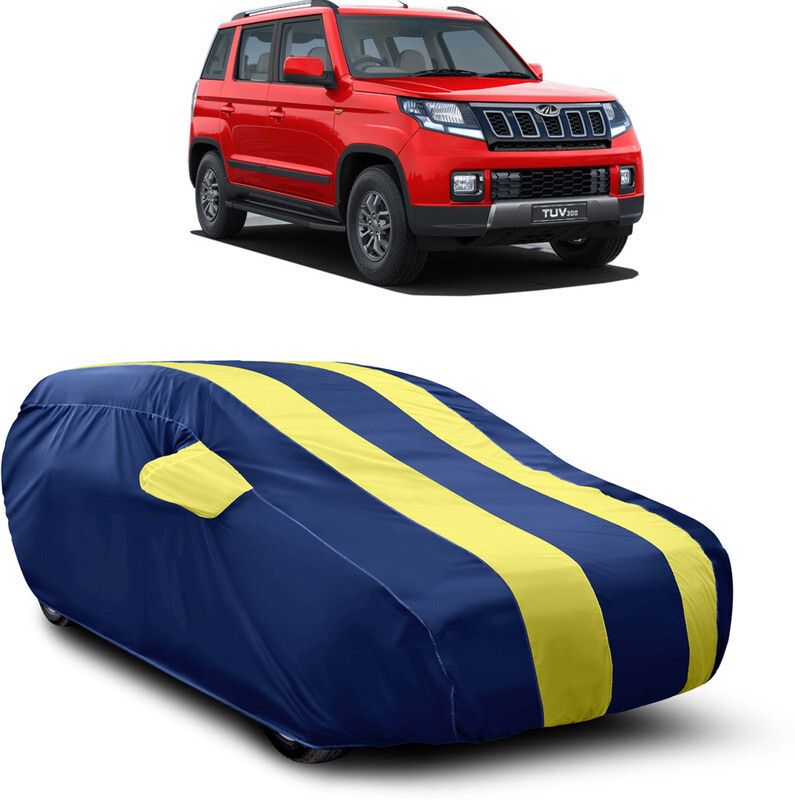 AutoTiger Car Cover For Mahindra TUV300 Facelift (With Mirror Pockets)  (Blue, Yellow)