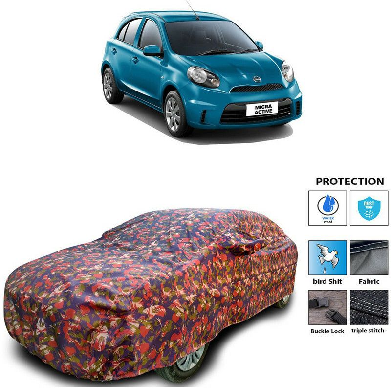 AutoTiger Car Cover For Nissan Micra Active (With Mirror Pockets)  (Multicolor)