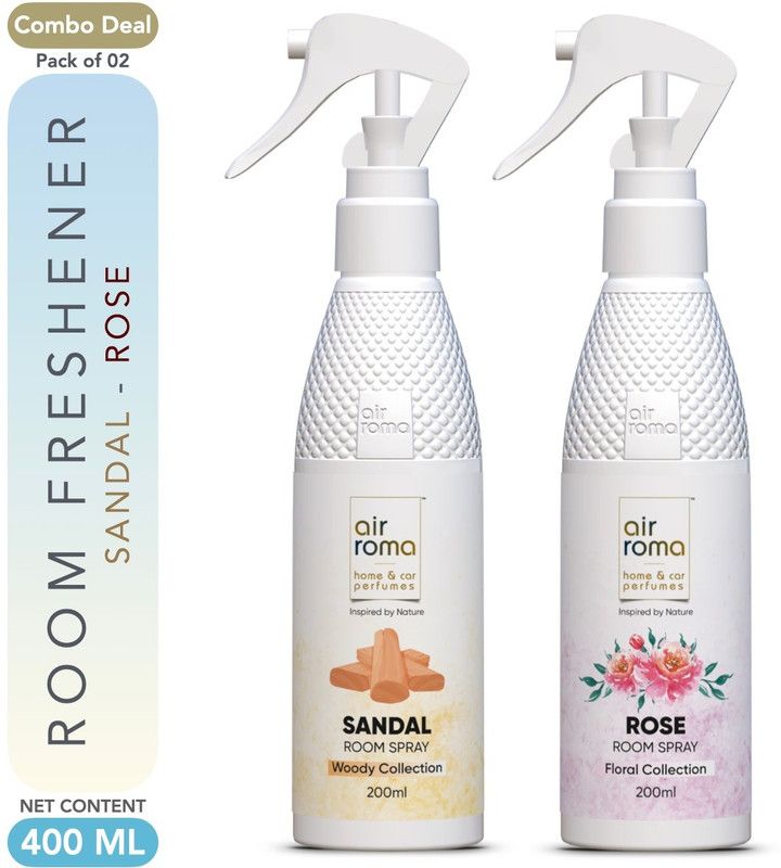 Airroma Rose Original, Sandal Sweet Spray  (2 x 200 ml)