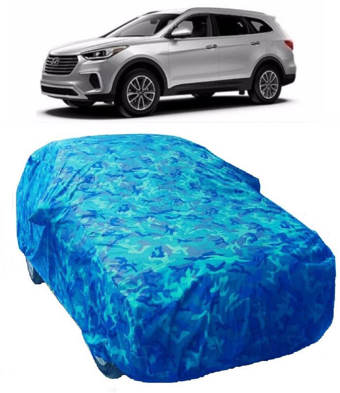 Gargi Traders Car Cover For Hyundai SantaFe (With Mirror Pockets)  (Blue)