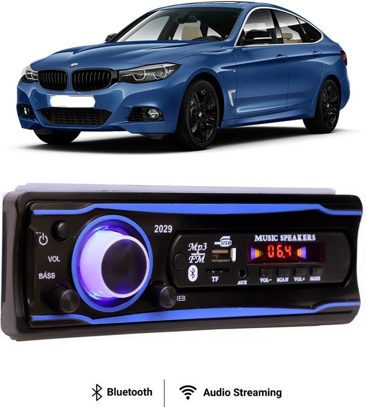 Purpleheart Blue Stereo-999 BLUETOOTH/USB/SD/AUX/FM/MP3 (BLUE & Black)P-041 Car Stereo  (Single Din)