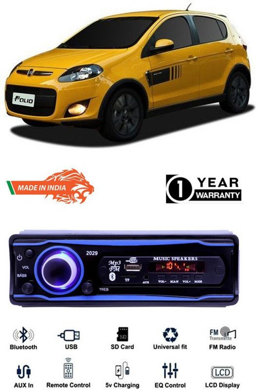 Purpleheart Blue 2029 USB/AUX/SD/BLUETOOTH/FM/MP3 BOOM MASTER STANDARD-PP113 Car Stereo  (Single Din)