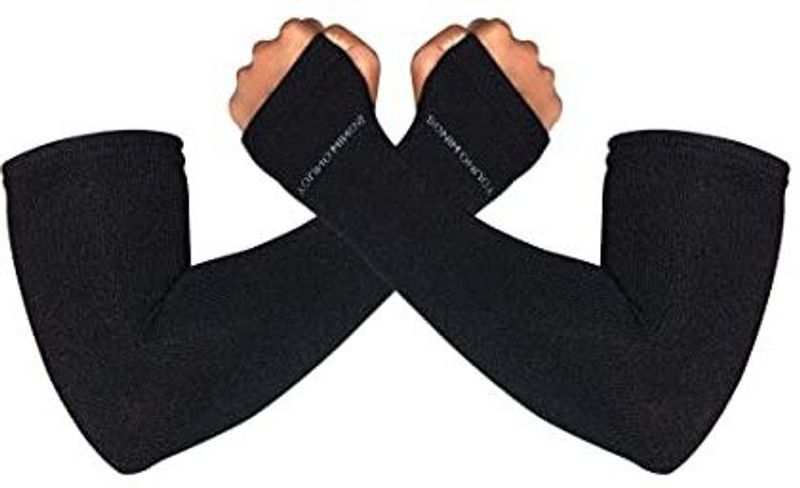HEXONCOLLECTION Cotton Arm Sleeve For Boys & Girls  (Free, Black)