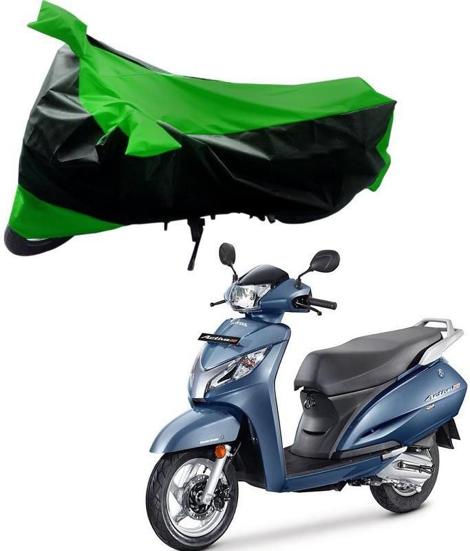 Purpleheart Two Wheeler Cover for Honda  (Activa 125, Black, Green)