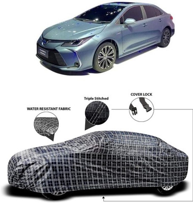 APNEK Car Cover For Toyota Corolla Altis (With Mirror Pockets)  (Grey, Black)