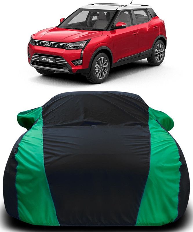 Dvis Car Cover For Mahindra XUV 300 (With Mirror Pockets)  (Black, Green)