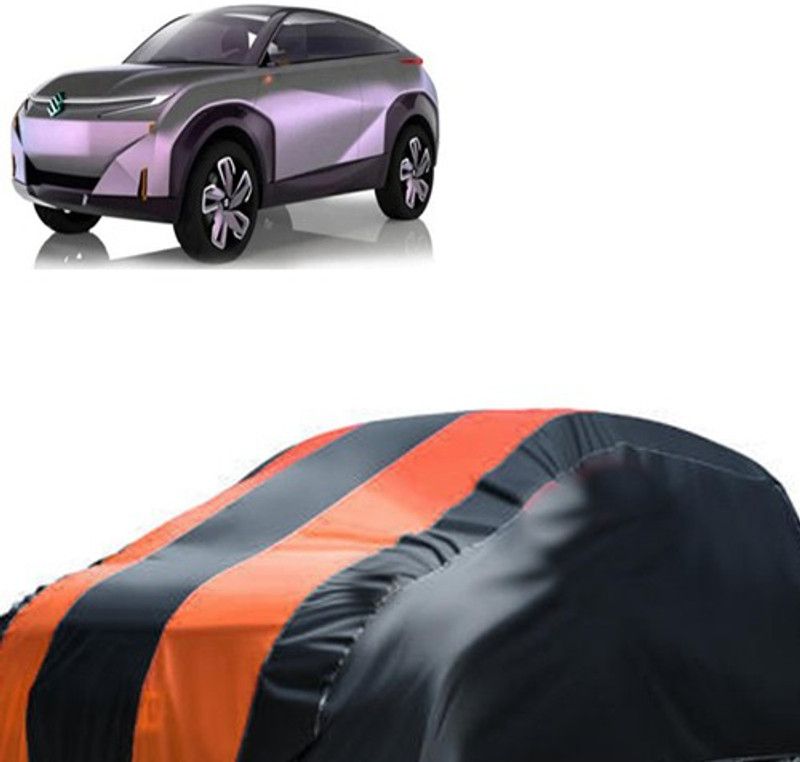 QualityBeast Car Cover For Maruti Suzuki Universal For Car (Without Mirror Pockets)  (Orange, Black)