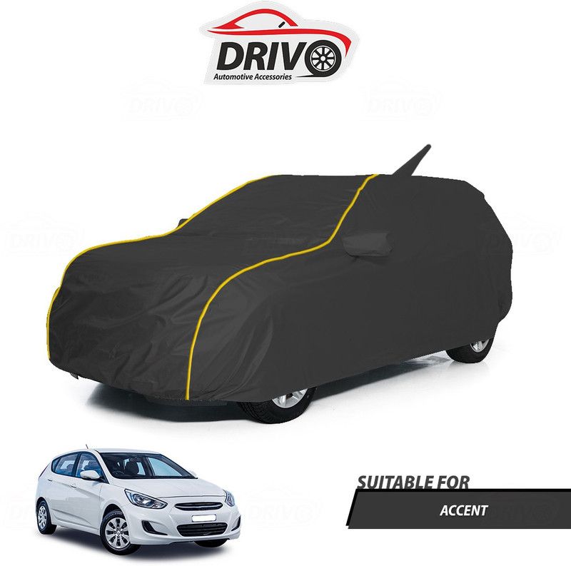 DREVO Car Cover For Hyundai Accent (With Mirror Pockets)  (Grey)