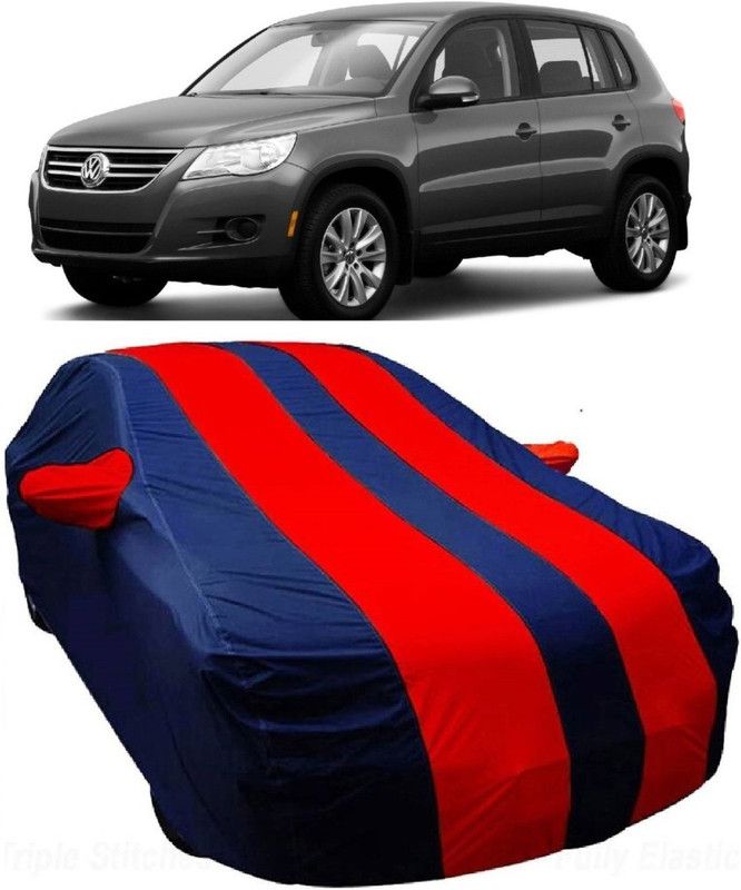 MoTRoX Car Cover For Volkswagen Tiguan (With Mirror Pockets)  (Blue, Red)