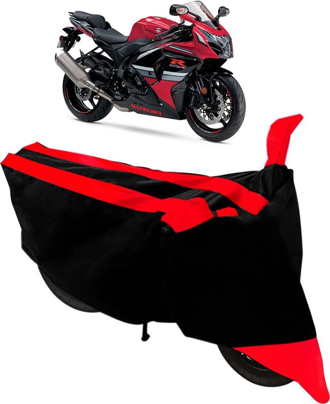 Purpleheart Two Wheeler Cover for Universal For Bike  (Black, Red)