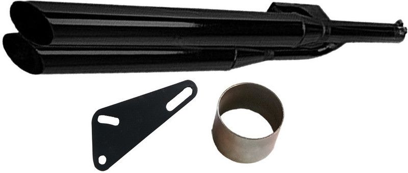 Supremechoice Dual / Double Free Flow Exhaust silencer Royal Enfield Classic Full Exhaust System  (Mild Steel)