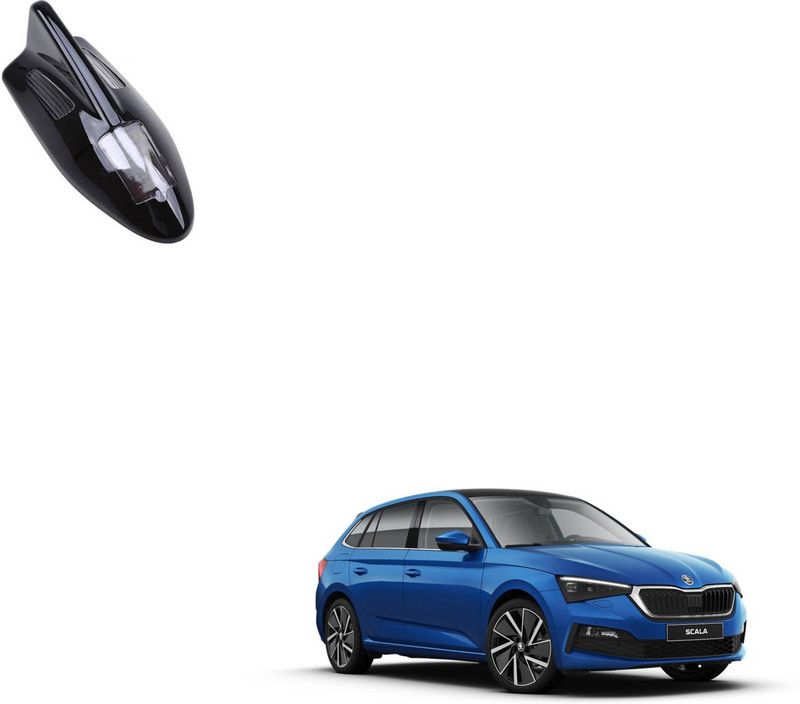 SEMAPHORE Solar Led Car Roof Spoiler Shark Fin Shape Antenna Decorative Light For Skoda Scala Whip Vehicle Antenna