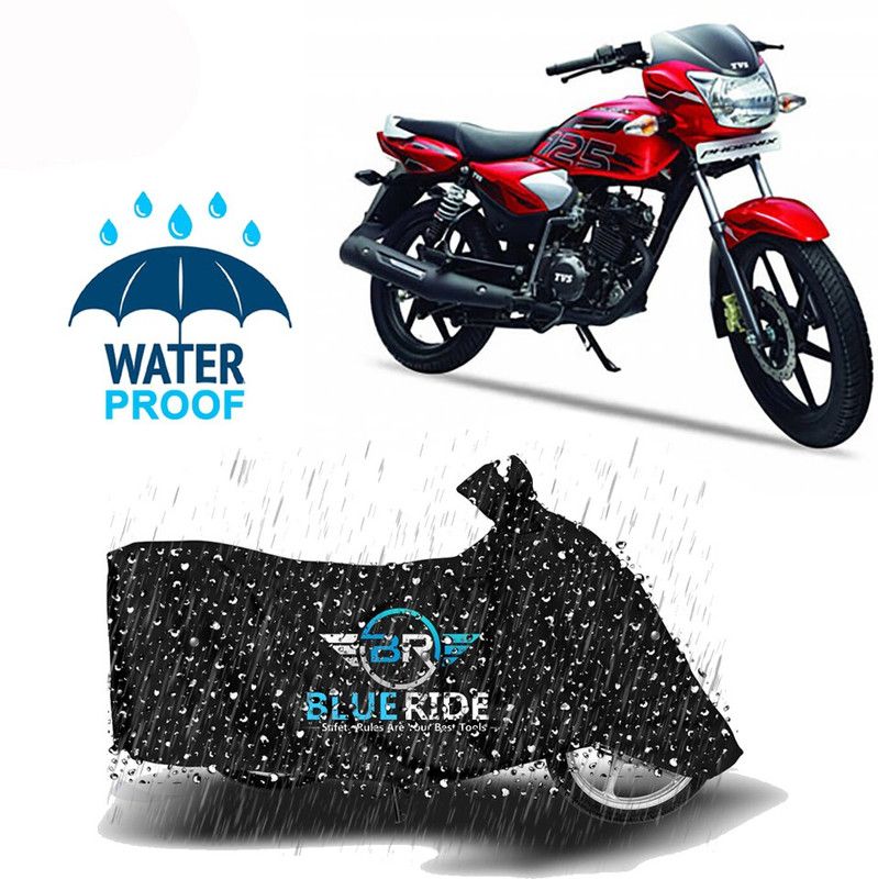 BLUERIDE Two Wheeler Cover for TVS  (Phoenix, Black)