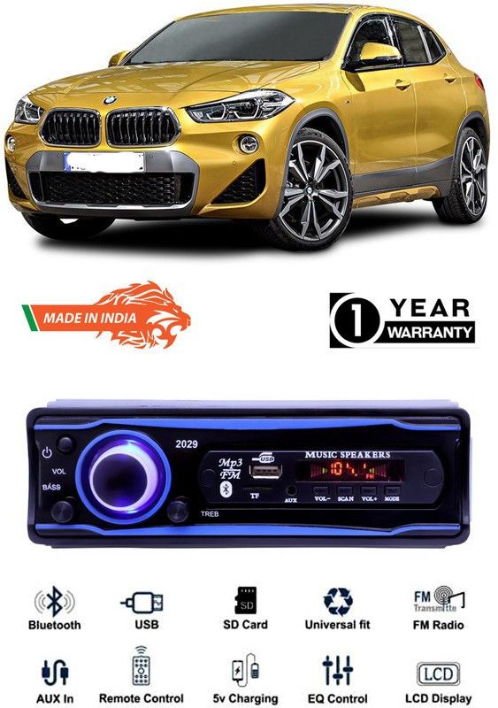 AutoTiger Blue 2029 USB/AUX/SD/BLUETOOTH/FM/MP3 BOOM MASTER STANDARD-AT70 Car Stereo  (Single Din)