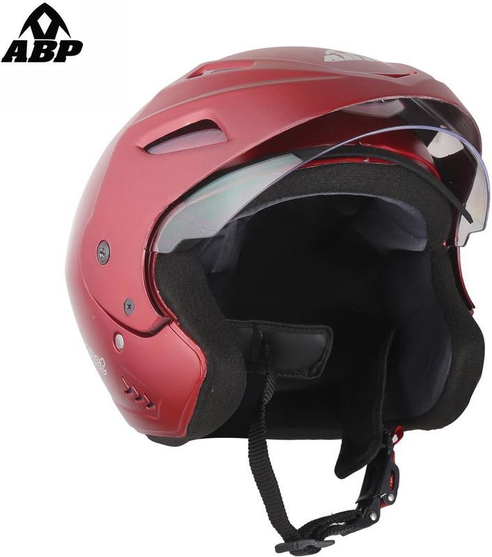 ABP SECRET CHERRY RED MATTE OPEN FACE ISI MARK MOTORBIKE HELMET Motorbike Helmet  (Cherry Red)