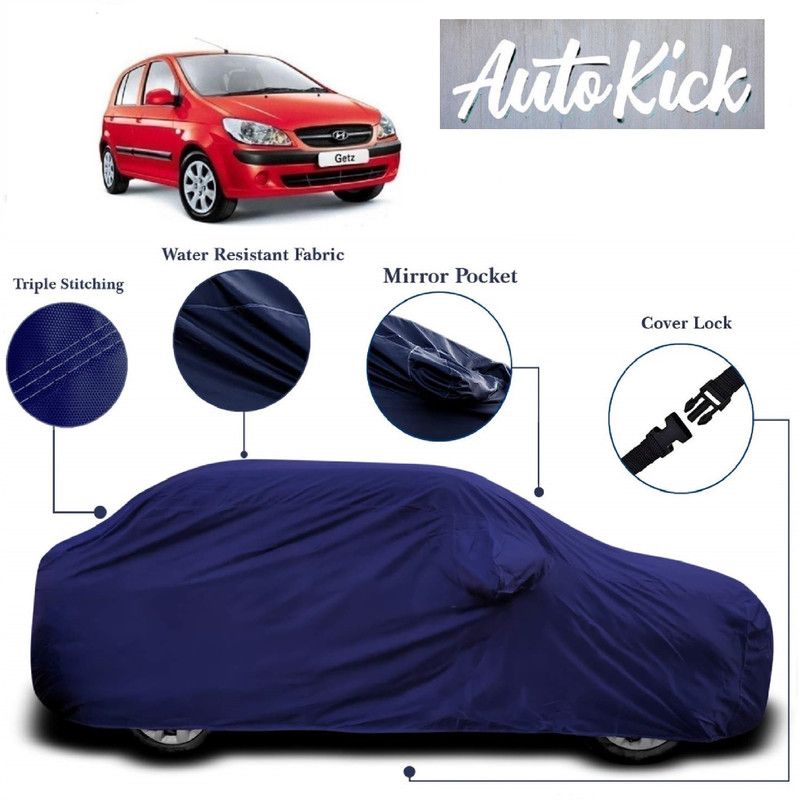 AutoKick Car Cover For Hyundai Getz Prime (With Mirror Pockets)  (Blue)