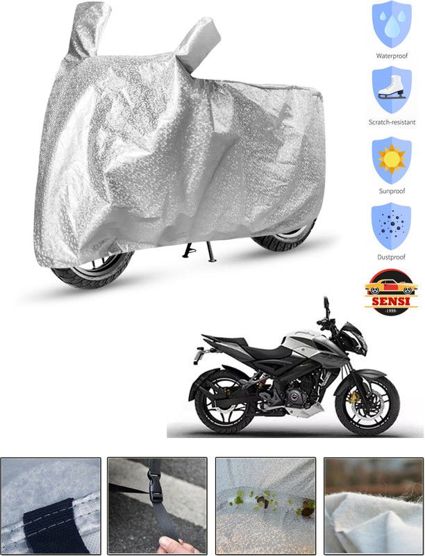 Sensi Waterproof Two Wheeler Cover for Bajaj  (Pulsar NS200 BS6, Silver)