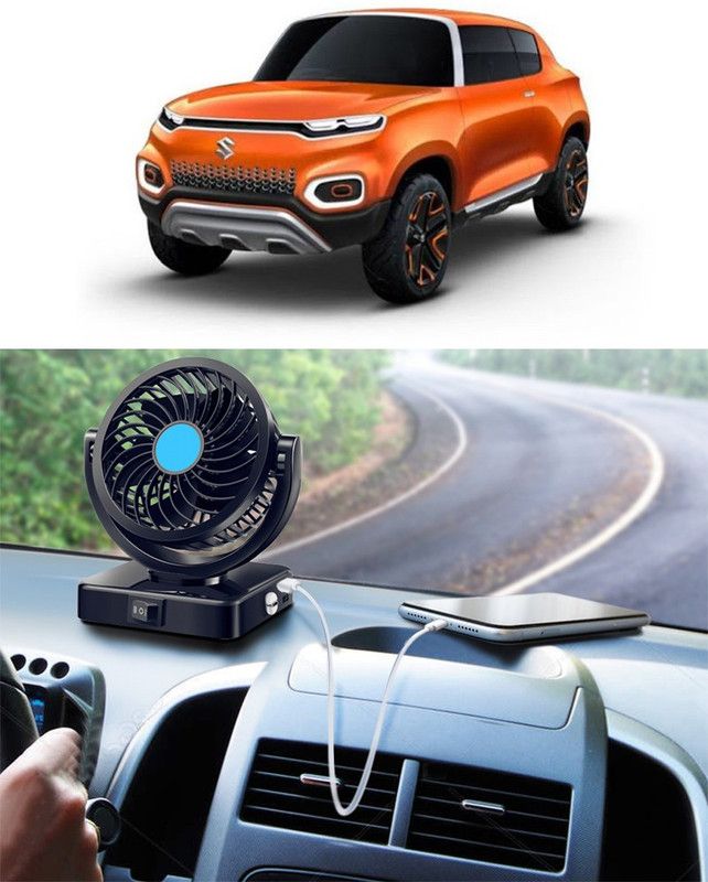 Amulite Car Fan With USB Charging 360 Degree Rotatable Fan-A-298 Car Interior Fan  (12 V)