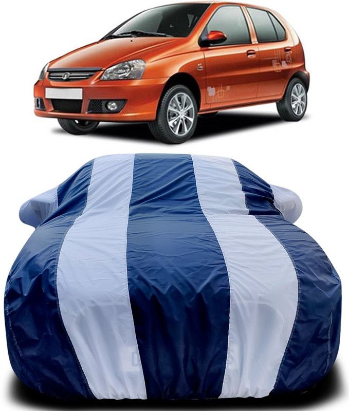 CoNNexXxionS Car Cover For Tata Indica (With Mirror Pockets)  (Blue, White)