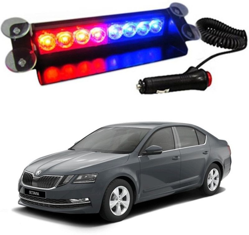 BRPEARl  8 LED Police Car Flashing Lights for - octavia Interior Light Car LED for Skoda (12 V, 35 W)  (Octavia, Pack of 1)
