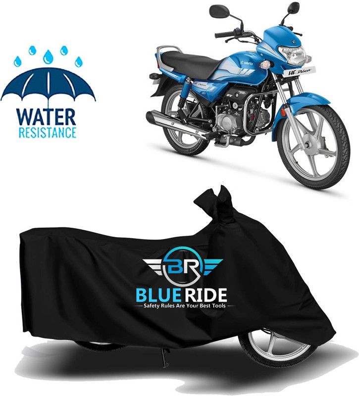 BLUERIDE Two Wheeler Cover for Hero  (HF Deluxe, Black)