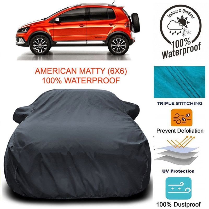 Dvis Car Cover For Volkswagen Polo Cross (With Mirror Pockets)  (Grey)