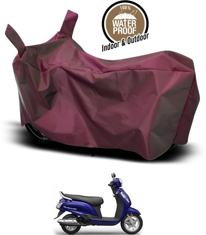 Rhtdmm Waterproof Two Wheeler Cover for Suzuki  (New Access 125, Maroon)