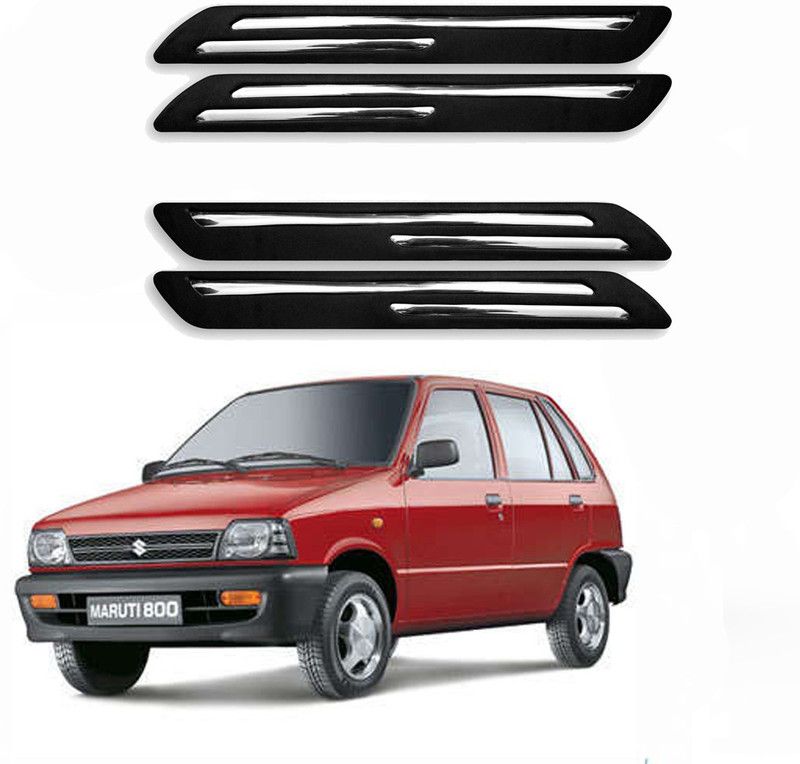 BLUERIDE Microfibre, Stainless Steel Car Bumper Guard  (Black, Pack of 4) New* Design 100% Waterproof Stainless steel Double Chrome Flexible Car Bumper, Mahindra, Xylo)