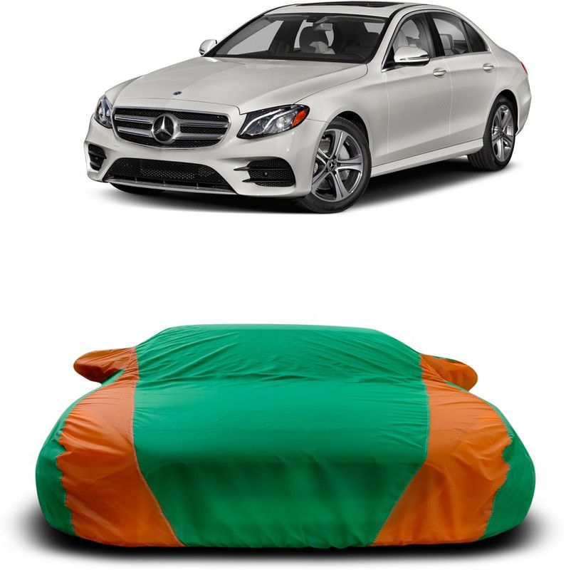 Ascension Car Cover For Mercedes Benz E350 (With Mirror Pockets)  (Green, Orange)