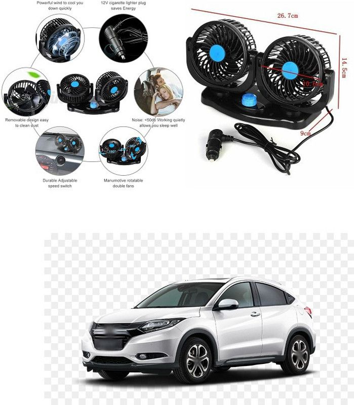 XZRTZ Car Fan 360 Rotatable Strong Dashboard Cooling Air Circulator Fan 328 Car Interior Fan  (12 V)