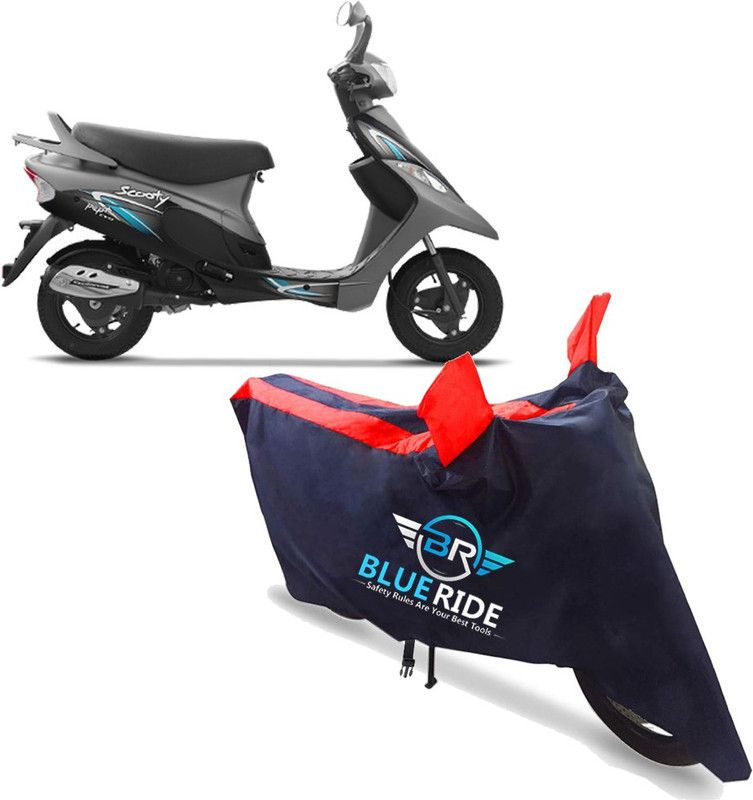 BLUERIDE Two Wheeler Cover for TVS  (Scooty Pep+, Red)