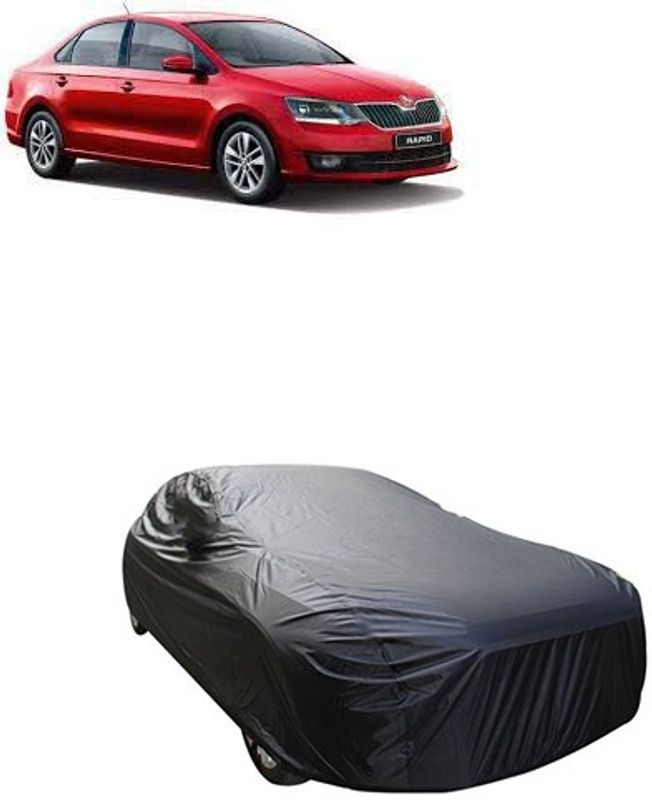 Kuchipudi Car Cover For Skoda Rapid (Without Mirror Pockets)  (Black, For 2005, 2006, 2007, 2008, 2009, 2010, 2011, 2012, 2013, 2014, 2015, 2016, 2017, 2018, 2019, NA Models)
